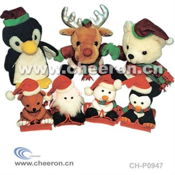 Plush Cow Toy, Christmas Toy with Hat and Clothes