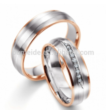 China manufacturer top quality wedding rings,titanium couple wedding bands, two tone gold plated jewelry