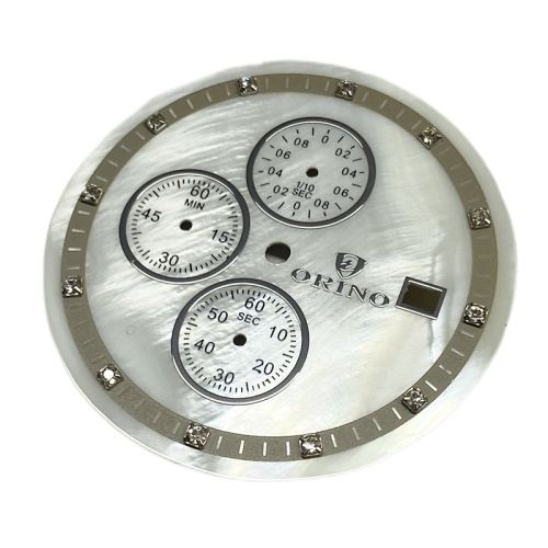 White MOP Dial Applied Index For Chronograph Watch