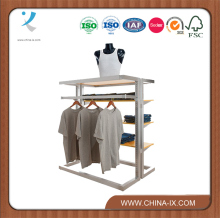 Clothing Display Gondola with Shelves & Hangrail