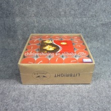 Dripless house tealight, compressed tealight, aluminum cup tealight