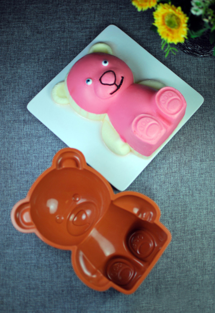 3D Kawaii Bear Silicone Cake Mold Pan (6)