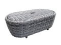 Patio Deep zitplaatsen TEAK PE Wicker Outdoor Sofa