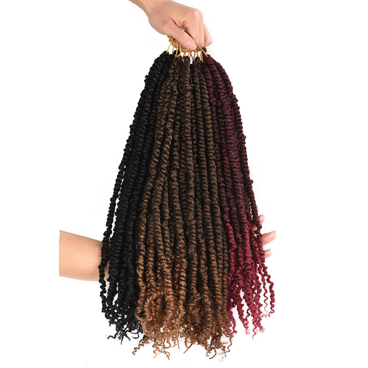 Julianna Pre Stretched Ombre Braiding Wholesale Bomb New Passion Spring Twist Synthetic Crochet Braid Hair