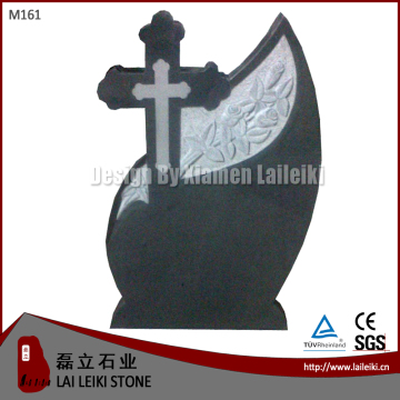 Europe Style Black Granite Cross Tombstones