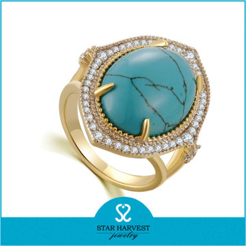 Gold plating turquoise indonesia ring