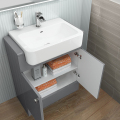 Mueble de baño moderno lacado blanco con tocador