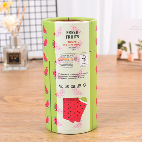 Custom Printed Socks Packaging Cylinder Paper Tube