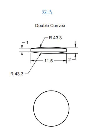 double convex lens custom Dia 11.5mm BK7 glass telescope lenses optical bi convex lens