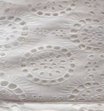 custom 100% white cotton fabric african Embroidered