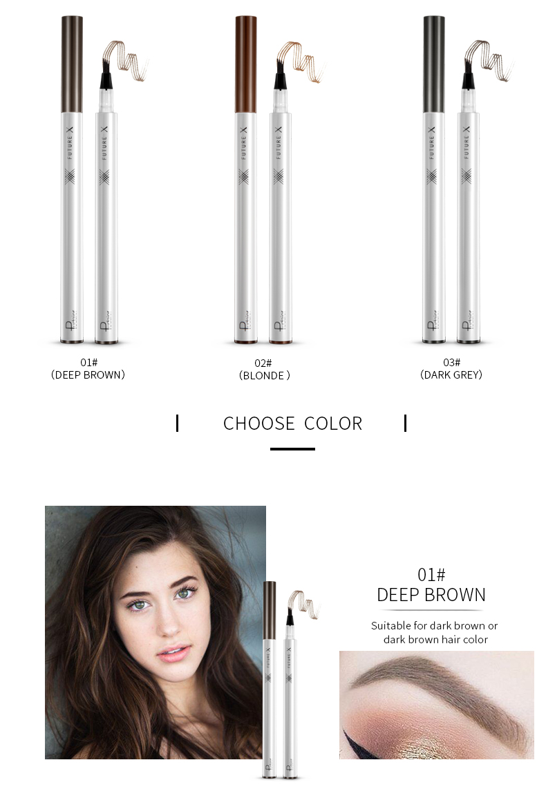 Pudaier Makeup Eyebrow Tattoo Pen,3 Color Liquid Eyebrow Pencil,Eyebrow Pencil Private Label