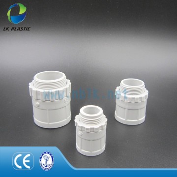 White Male PVC Plastic Conduit Adapters High Grade Decoduct