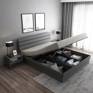 Modern Cheap Lift Queen Size Wood Storage Bed