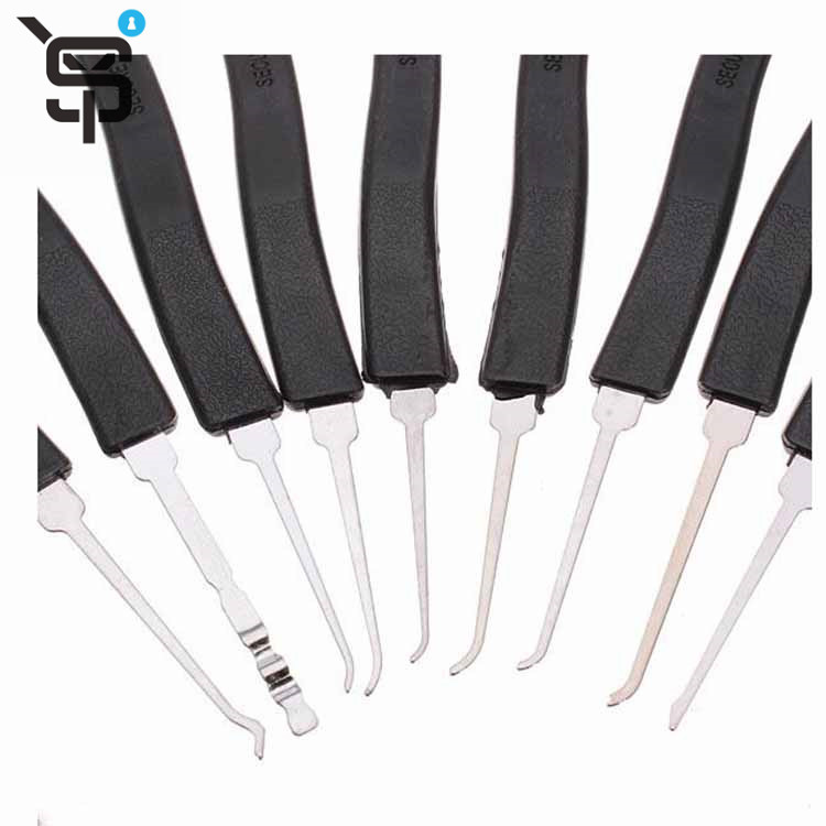 Top quality lock pick set with locksmith tool stainless lock pick set 9 pcs lockpicks set