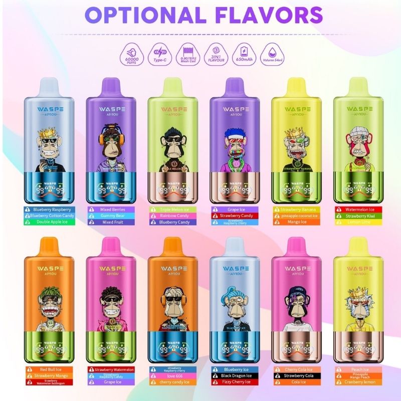 WASPE 60000 Puffs 3 in 1 Disposable Vape Pen with Switchable Flavors WASPE 60000 Puffs 3 in 1 Disposable Vape Pen with Switchable Flavors