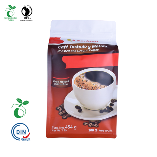 Industrial Degradability Cornstarch Square Bottom Coffee Packaging