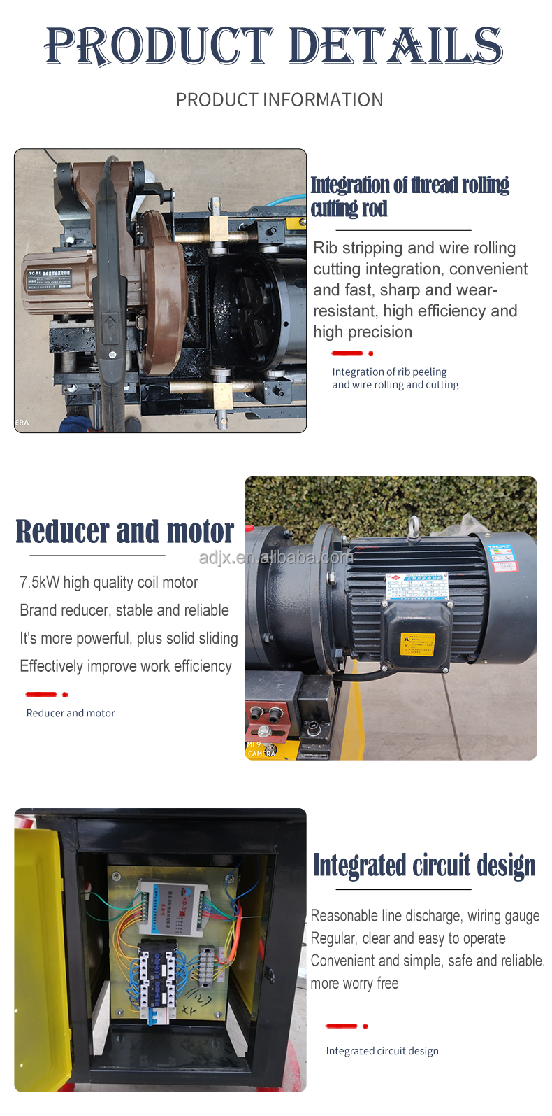 Steel Rib Peeling Parallel Thread Rolling Machine Screw Thread Rolling Machine