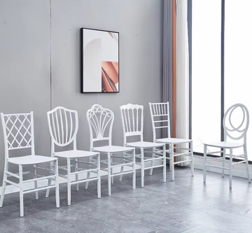 White Chiavari Style Plastic Wedding Chai