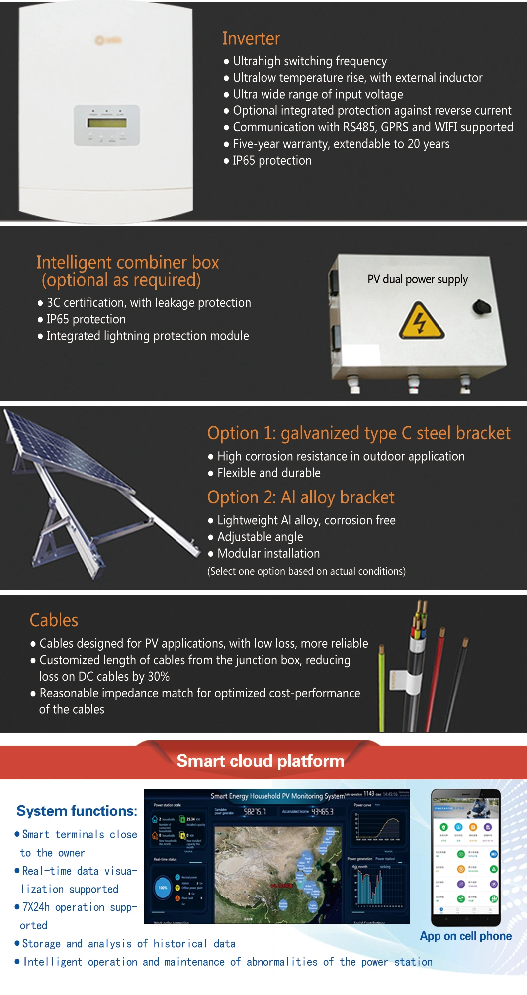 15kw on-Grid Home Solar Power System 14 Solar Power Solar Household Solar Power System Solar Energy PV System