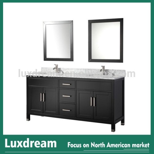 modern CUPC double basin solid wood bathroom vanity