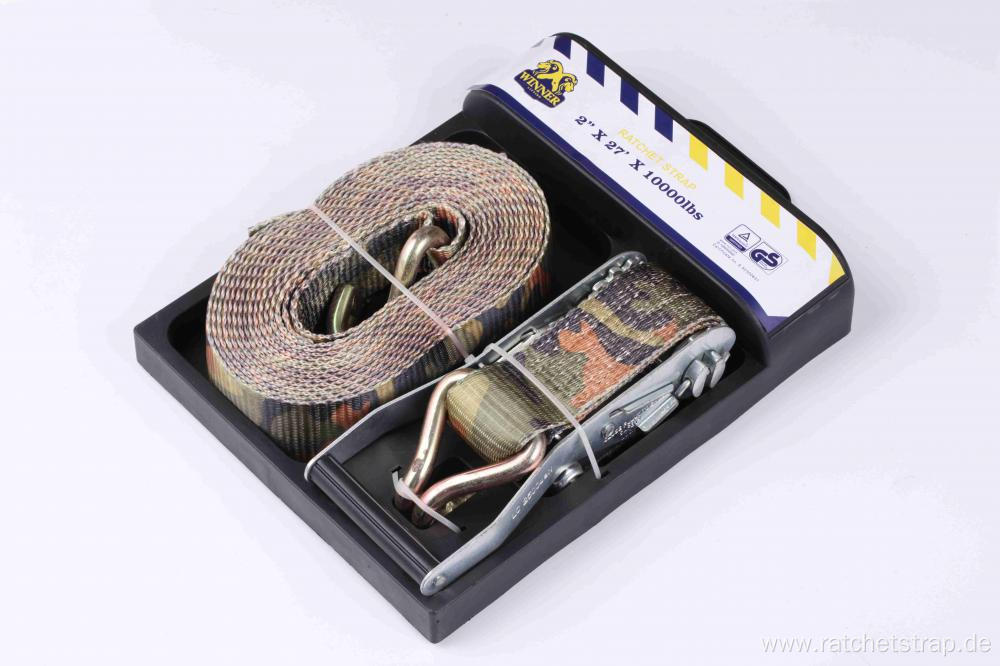 2''X27'Breaking Strength 11000lbs one Package Camo Ratchet Lashing Straps