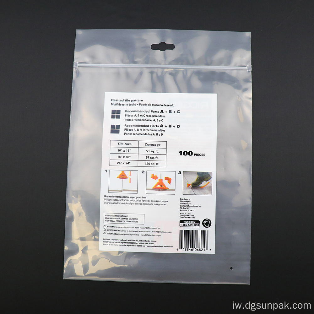 לוגו בהדפסה מותאמת אישית עם ziplock שקית שקוף
