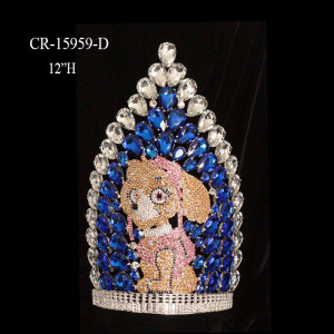 12" Rhinestone Custom Cartoon Boy Dog Pageant Crown