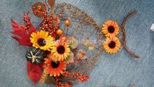 Highly ornamental artificial wreath decorative fall wreath