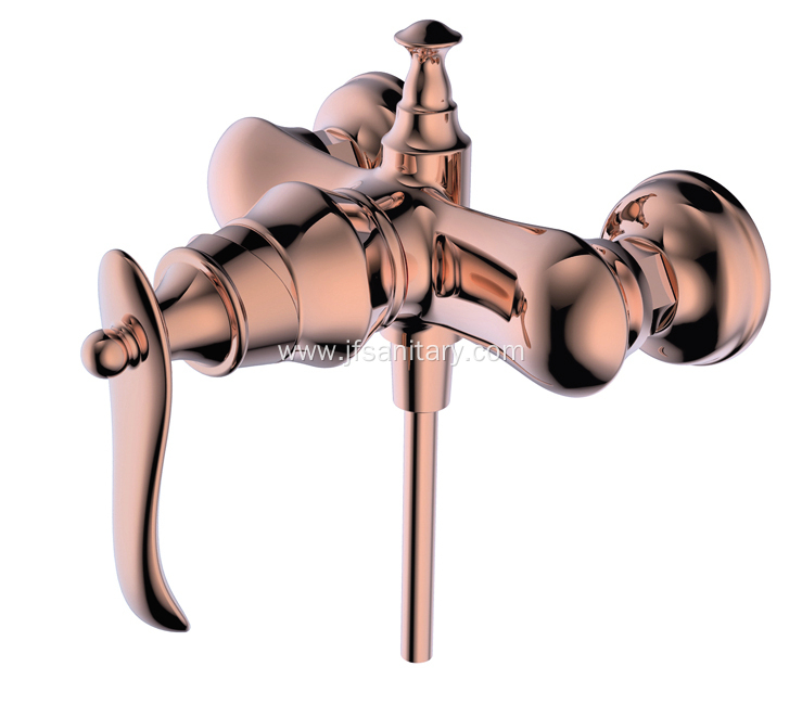 Exposed Brass Shower Mixer Valve Rose Gold Polished