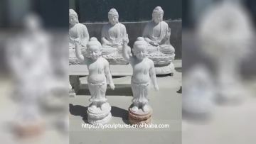 Eastern factory stone carved granite sleeping little monk statue