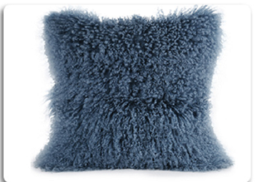 Mongolian Lamb Fur Pillow For Garden Decorative