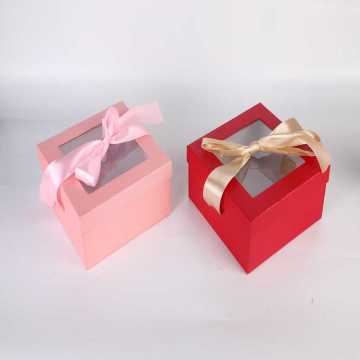 Custom Rigid Clear Window Box with Ribbon