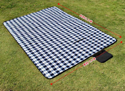 Picnic Waterproof 100% Polyester Fleece Blanket with Handle (XWN-YC003)