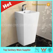 high quality bathroom ceramic one piece pedestal basin sinks