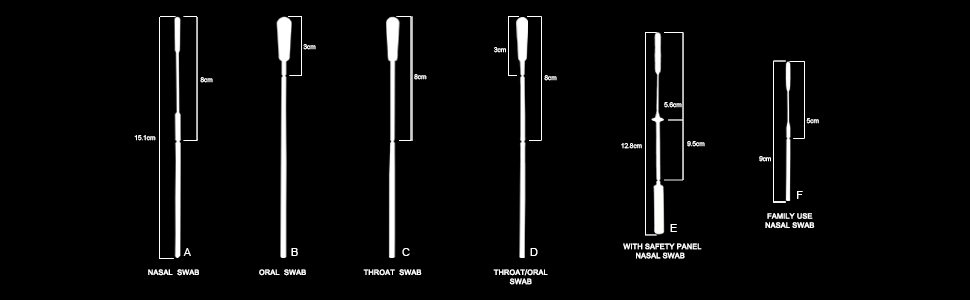 Medical Sterile Nylon Throat Nasal Flocking Swab Oral Specimen Collection Flocked Nasal Swab