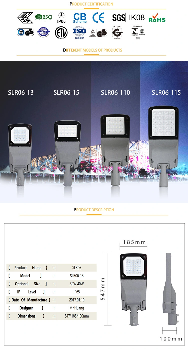 IP65 50W Die-Casting Aluminum Waterproof LED Street Light