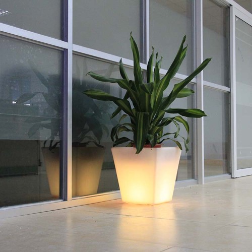 Fashionable Plastic Rectangular Led Flower Pots