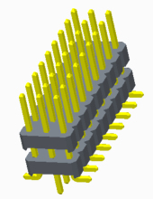 2.54mm Pin Header Three Row SMT