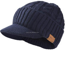 Luxury Fleece Lined Knit Winter Beanie Hats with Visor