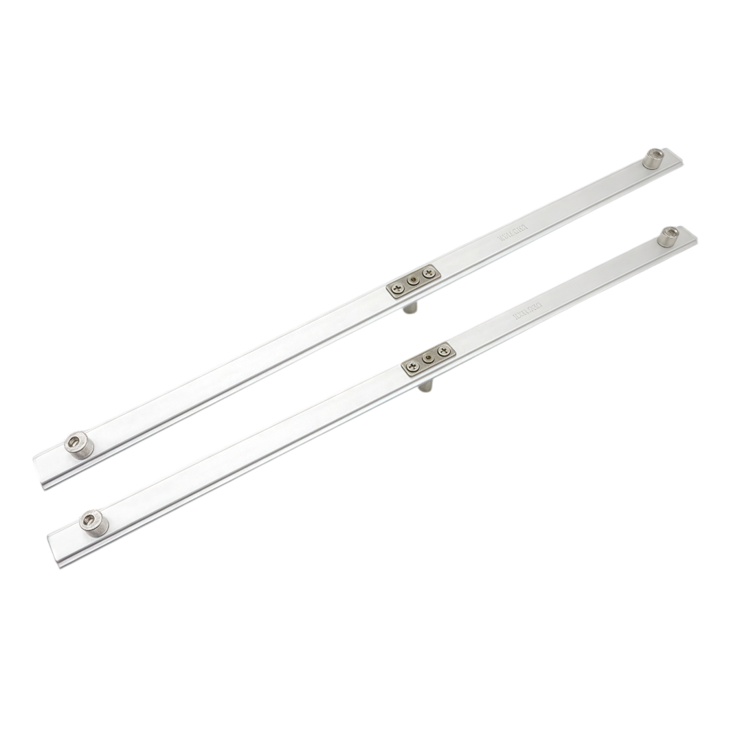 Техническая схема, показывающая точки измерения передающих стержней и точек запирания алюминиевых окон.