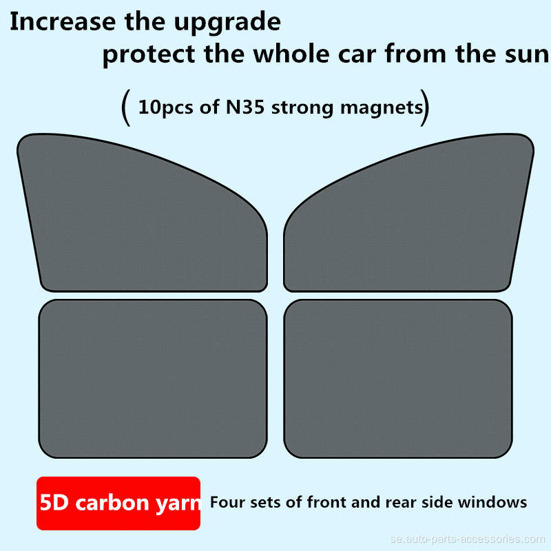 Reflective 4 Pieces Portable Static Sunshade for Car