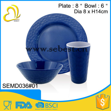 hot sale 3pc singhara pattern design melamine plastic dinner sets