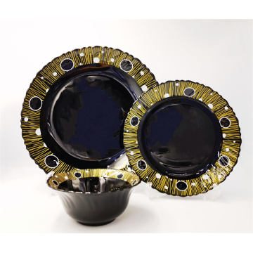 Black Opal Glod Floral Swin Dinard Set