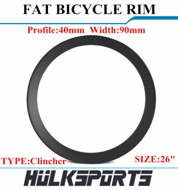 bicycle part wheel 100% carbon fiber fat bike wheel Toray T700 fat bike rim snow bicycle rim