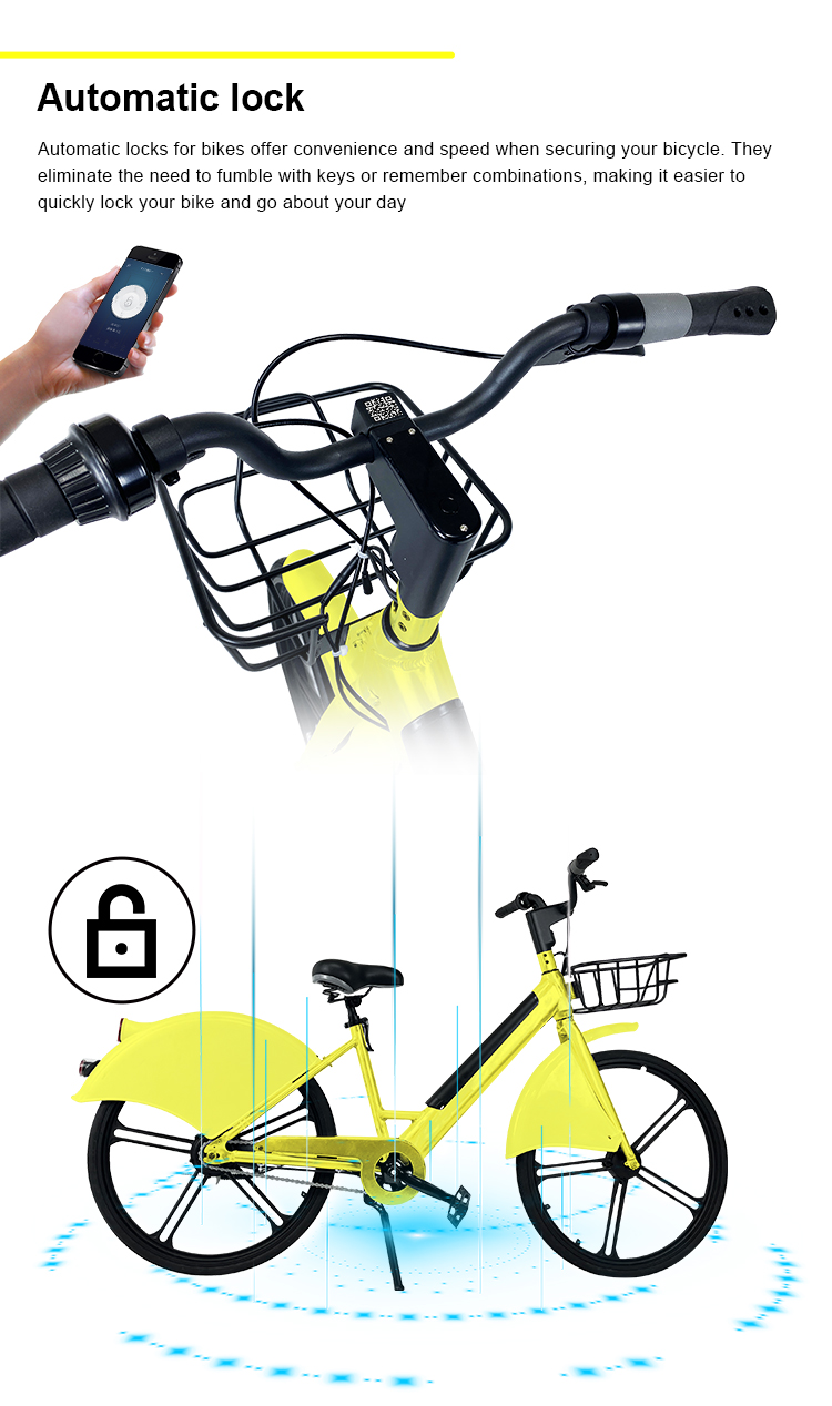 Bluetooths GPS ble bloqueio automático City Smart City Electric Bike Ride Rental Shared EV System Solução Solução de aluguel Compartilhamento de bicicletas Ebike