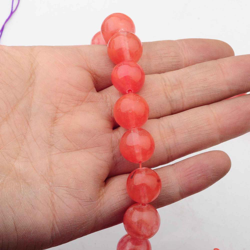 Perles rondes naturelles de quartz de cerise de gemme de 14MM pour faire des bijoux