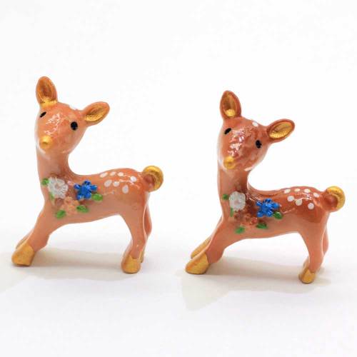 100pcs/Set Artificial Mini Sika Deer Fairy Garden Miniatures Gnomes Moss Terrariums Resin Crafts Figurines For Home Decoration