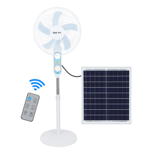 16 Inch DC Indoor Solar Fan with Lights and Solar Panel