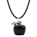 Collier suspendu à la pomme d&#39;obsidienne noir avoué à la main 20 mm