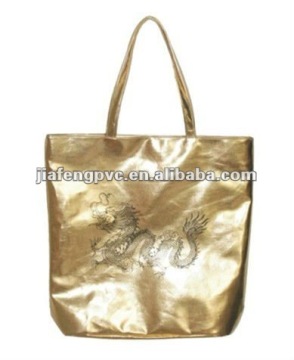 Gold PU tote bag